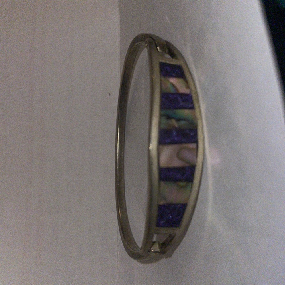 Vintage Alpaca Mexico inlay bracelet